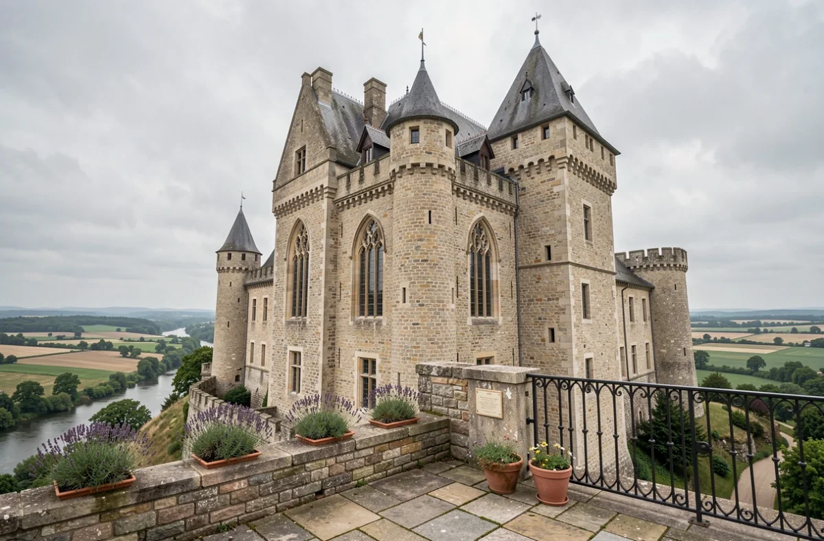 Château de Hattonchâtel en Lorraine, forteresse médiévale sur colline avec vue panoramique sur la vallée de la Meuse