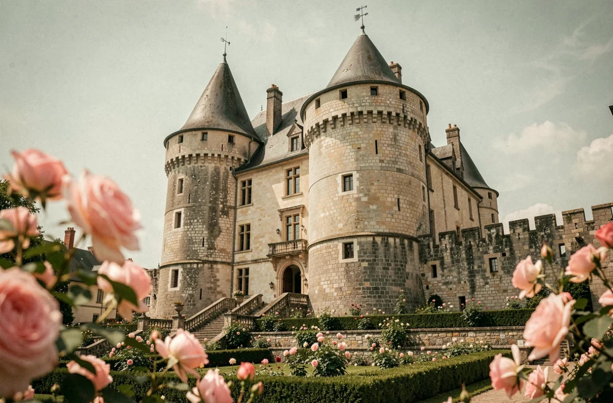 Château de Jaulny en Meurthe-et-Moselle, château médiéval avec tour ronde et jardins en terrasses