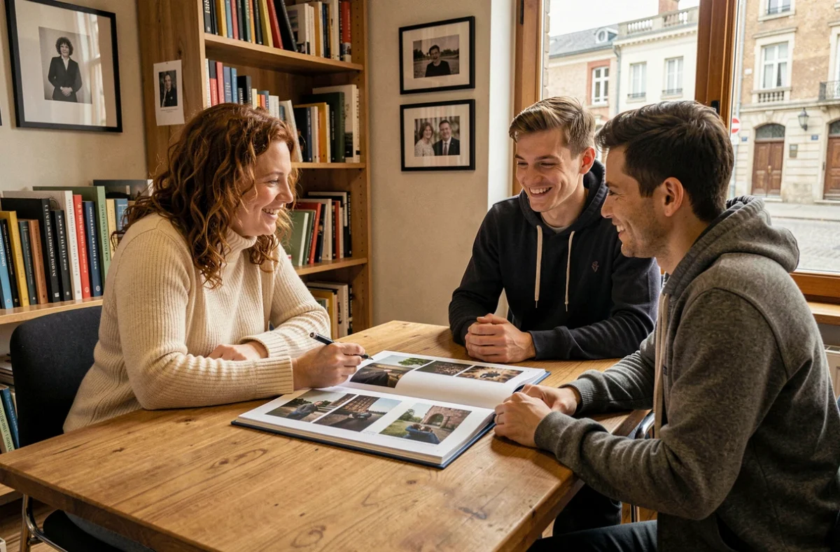 Consultation avec un photographe angevin pour choisir la formule photo idéale en couple