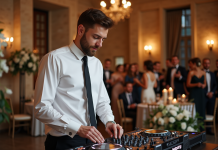 DJ pour mariage : conseils et astuces pour choisir le bon prestataire DJ homme en pleine animation lors d'un mariage élégant