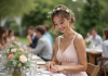 Jeux de mariage : Qui organise les animations pour divertir les invités ? Jeune femme souriante en robe pastel arrangeant jeux mariage en plein air