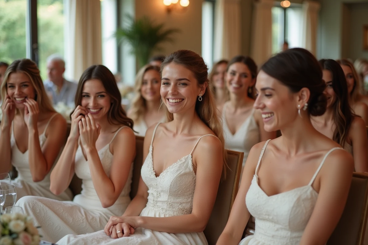 Groupe de femmes en robes courtes lors d
