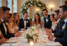 Idées originales pour animer les invités à un mariage : surprise et amusement assurés ! Invités de mariage jouant à un jeu de trivia lors de la réception